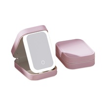 Mufunye Kozmetik Saklama Çantası, Işıklı, Toz Geçirmez Bölmeli, Pembe