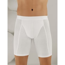 Şahinler Likralı Uzun Boxer Beyaz Me114
