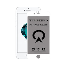 Apple Uyumlu   iPhone 6 ile Tam Kaplayan Hayalet Privacy Temperli Cam Ekran Koruycu Beyaz