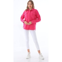 Polologin Butik Fuşya Pembe Kışlık Oduncu Gömlek Pembe