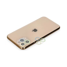 Newface Apple  Uyumlu  iPhone 11 Pro Max Renkli Kamera Lens Koruma Cam - Yeşil-sarı