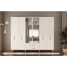 Aselia 6 Kapılı Mdf Gardırop Çok Renkli