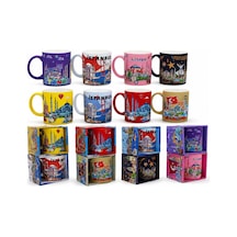 1 Adet Porselen Kupa Bardak İstanbul Temalı Mug Cup, Çay Kahve Kupası, Şehir Desenli