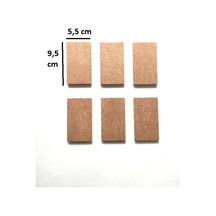 6'lı Mini Magnet Altı/boyanabilir Magnetik/çok Amaçlı Mini Ahşap Plaka 9,5 X 5,5 Cm, Naturel, Tek Ebat
