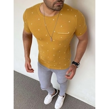 Modefendi Slim Fit Triko Tshırt Hardal