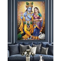 Ahşap Tablo Hindu Tanrısı Krishna Figürü