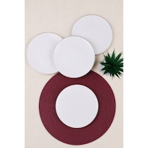 Tabak Evi Porselen Chic Platin Yaldızlı Servis Tabağı 24,50cm 4 Lü Krem