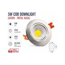 Lampist 5w Metal, Saten Kasa Cob Downlıght 3000k