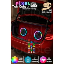 2 Li 16cm Argb Neon Pixel Led Hoparlör Kapağı Sese Duyarlı Efektli Modifiye & Tuning Işık Seti