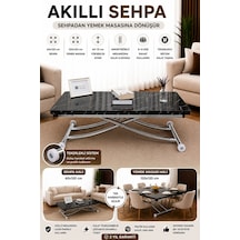 Juppo Üst Tabla Mdf Siyah Mermer Desen Oval Köşe Alt Krom İçe K