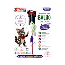 Matatabi Cats Balık Alüminyum Saplı Kedi Oltası Matatabi,çıngırak Ve Özel Hışırtı İçerir.özel Kumaş