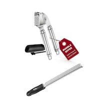 Premium Sarımsak Ezici Ve Limon Rendesi Siyah İkili Çok Renkli