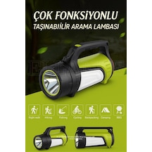 Şarjlı Çok Fonksiyonlu Led El Feneri 4500mah Powerbank, Su Geçirmez, Çoklu Işık Modları Çok Renkli