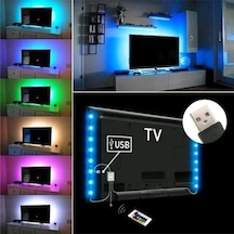 Televizyon Monitör Arkası Kumandalı Rgb Şerit Led 5 Metre