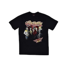 Stoned&Fame Unisex Siyah Aerosmith Baskılı T-shirt SIYAH