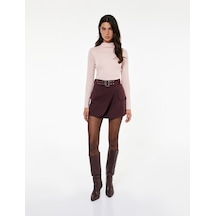 Koton Koton X Sibil Çetinkaya - Pamuklu Slim Fit Uzun Kollu Dik Yaka Body Pembe 6wak80056pk Gül