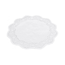Dolphin Kağıt Kase Altlığı Yuvarlak Dantel 22 CM (100 Adet) Beyaz