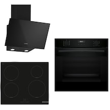 Bosch HUA717BA0T - PUE611BB5E - DWK63PJ60T İndüksiyon Ocaklı Siyah 3 Lü Ankastre Set 635