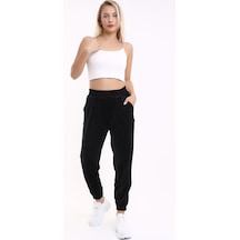 Winmoda34 Kadife Eşofman Jogger Siyah
