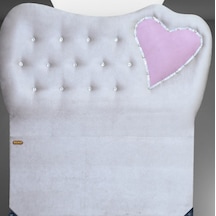 Başlık KALPLİ  Eko 90 cm  Baby face AÇIKGRİ Pembe Renk kapitone El yapım