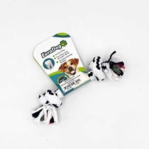 Euro Dog İki Düğümlü İnce Diş Kaşıma İpi Köpek Oyuncağı Beyaz/siy