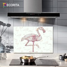 Decorıta Cam Ocak Arkası Koruyucu | Flamingo