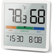 Pazly İç/dış Sıcaklık Nem Ölçer, Takvimli Hava İstasyonu, Lcd, Dokunmatik Arka Işık, 2'li Set