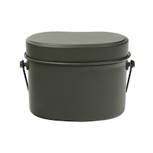 Lemestar Alüminyum Çift Katlı Askeri Mutfak Kiti 1.2l - Dış Mekan, Seyahat Ve Eğitim İçin Yeşil Mat Tasarım Çok Renkli