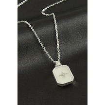 Zenviac456 Yıldız Mineli Kolye Zenviac45678 Gümüş Rengi