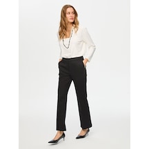 Faik Sönmez Önü Dikiş Detaylı Wide Leg Fit Örme Pantolon S26pnt017 Us26pnt01710 Siyah