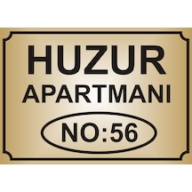 Apartman İsim Tabelası Aliminyum AYNALI Gold  Metal Levha