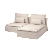 Ikea Beyaz Ferah Kanepe - Uzanma Koltuklu 2'li Kanepe