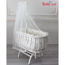 Babyen1 Krem Sepet Beşik Uyku Seti Anne Yanı %100 Organik Pamuk