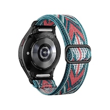 One-click Elastik Bohem Serisi 20mm Kordon İle Uyumlu Galaxy Watch 7/6/5/4/fe Serisi İçin Kumaş Kayış 40mm/44mm Watch 6/4 Classic 47/43/42mm Ve Watch 5 Pro 45mm Uyumlu
