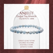 Saff Doğaltaş Anjelit 6 MM Doğal Taş Bileklik Çok Renkli