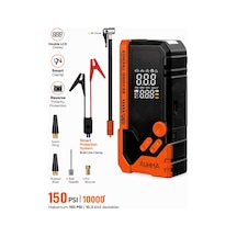 Auhma A8844 Jump Starter / Akü Takviye Cihazı 4'ü 1 Arada Powerbank, Hava Kompresörü,10.000mah 150psı Turuncu