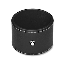 Montblanc Siyah Deri Yuvarlak Masa Tepsi Orta 133161 Siyah