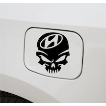 Araba Depo Kapağı Sticker Hyundai Kuru Kafa Oto Sticker 2 Adet