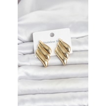 316l Çelik Gold Renk Motif Model Kadın Küpe - Çok Renkli