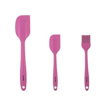 Tantitoni Vişne Renkli 3 Lü Silikon Spatula Ve Fırça Seti Pembe