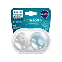 Avent Ultra Soft 6-18 Ay 2 Li Erkek Emzik Bebek Mavisi - Gri
