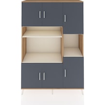 Hyperion Dolap 9 Raflı 6 Kapaklı 132x44x195 Çam-antrasit/aytaşı Çam