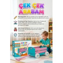 Çek Çek Arabam 4 Tekerli Katlanabilir Taşıma Ve Depolama Amaçlı Kullanılabilir Oyuncak Pembe Araba