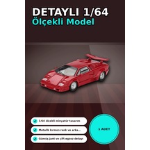 Kırmızı Metalik 1/64 Lamborghini Countach 25th Anniversary Model Araba Bx-313387