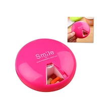 Sones Taşınabilir 7 Günlük İlaç Hap Kutusu Döndürme Hap Kutusu Gül Kırmızısı