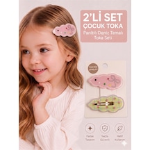 2 Li Set Kiraz Ve Ekose Figürlü Çocuk Pens Toka Farklı Renk Seçenekli F