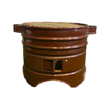 30 Cm Emaye Yuvarlak Mangal Altın - Siyah