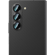 Galaxy Z Fold 6 Uyumlu Caseworld Alloy Serisi Oleofobik Anti Reflective Kamera Lens Koruyucu Siyah