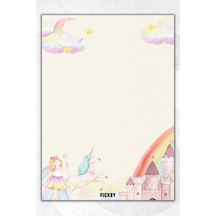 A5 Unicorn Bloknot Çizgisiz Defter - 50 Yaprak - Memopad - Notepad - Not Defteri - Not Kağıdı Çok Renkli Çok Renkli