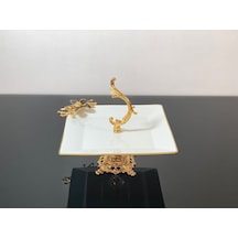 Atabey Home Ayaklı Sunumluk Kulplu Siyah Çiçek 25 Cm Kare